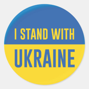 Sticker Rond Je Suis Avec L'Ukraine