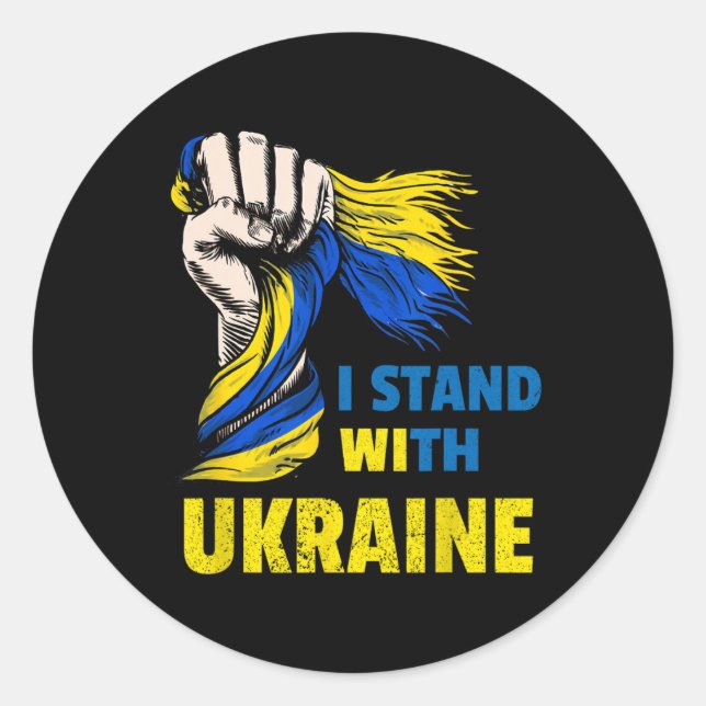 Sticker Rond Je suis avec l'Ukraine6  (Devant)