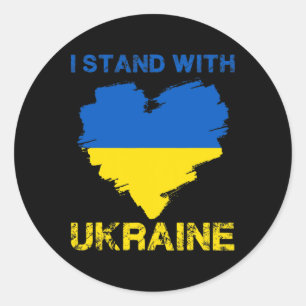 Sticker Rond Je suis avec l'Ukraine Fierté ukrainienne 5