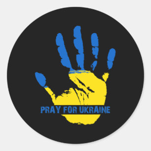 Sticker Rond Je suis avec l'Ukraine, priez pour l'Ukraine