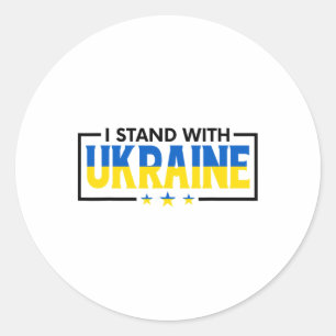 Sticker Rond Je suis avec l'Ukraine - Soutenir l'Ukraine - Prie