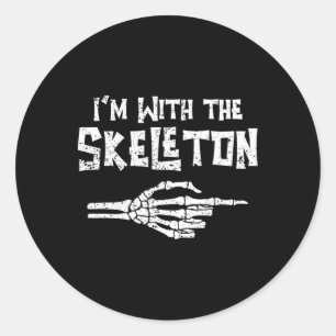Sticker Rond Je suis avec Skeleton Matching Couple Easy Costume
