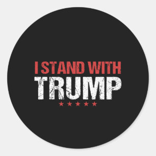 Sticker Rond Je suis avec Trump