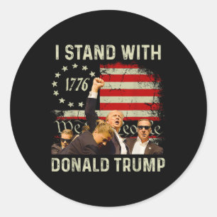 Sticker Rond Je Suis Avec Trump Drôle Trump 2024