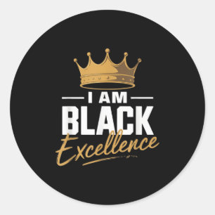 Sticker Rond Je Suis Black Excellence Histoire Noire Afro Motiv