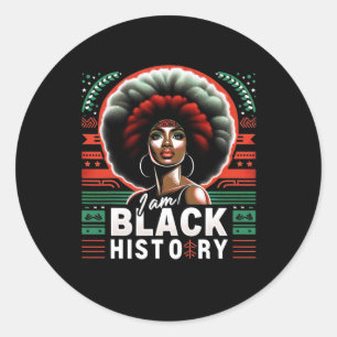 Sticker Rond Je Suis Black History Mois African American Junete