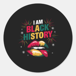 Sticker Rond Je Suis Black History Mois African American Pride