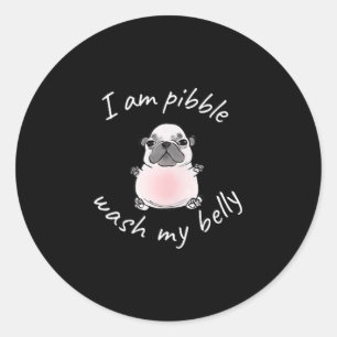 Sticker Rond Je suis capable de laver mon ventre bble Meme Drôl