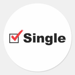 Sticker Rond Je suis célibataire et disponible