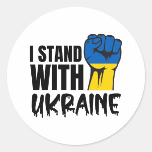 Sticker Rond Je Suis Contre L'Ukraine Russie Ukraine Guerre