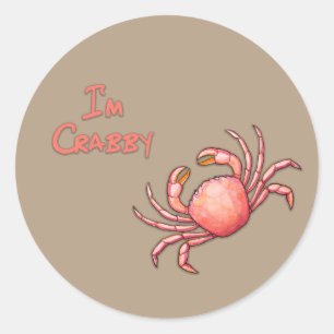 Sticker Rond Je suis Crabby