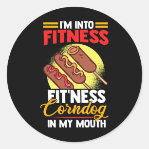 Sticker Rond Je suis dans la condition physique Corndog dans ma