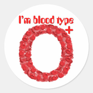 Sticker Rond Je suis de groupe sanguin O positif