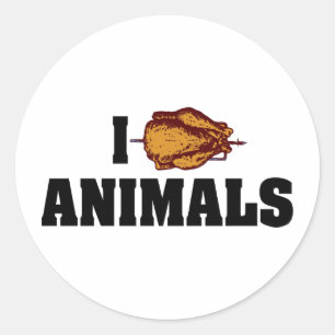 Sticker Rond Je suis des animaux à coeur - Amoureux de la cuiss