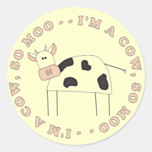 Sticker Rond Je suis des T-shirts de vache et des Cadeaux