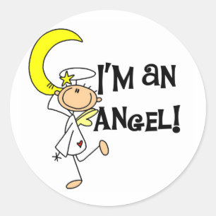 Sticker Rond Je suis des T-shirts et cadeaux d'Ange