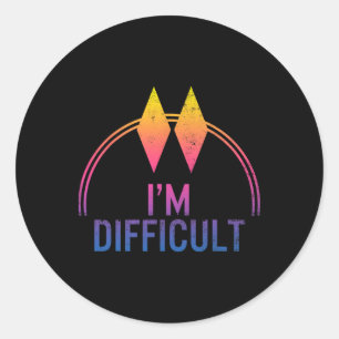 Sticker Rond Je suis difficile Double Diamants Noirs piste de s