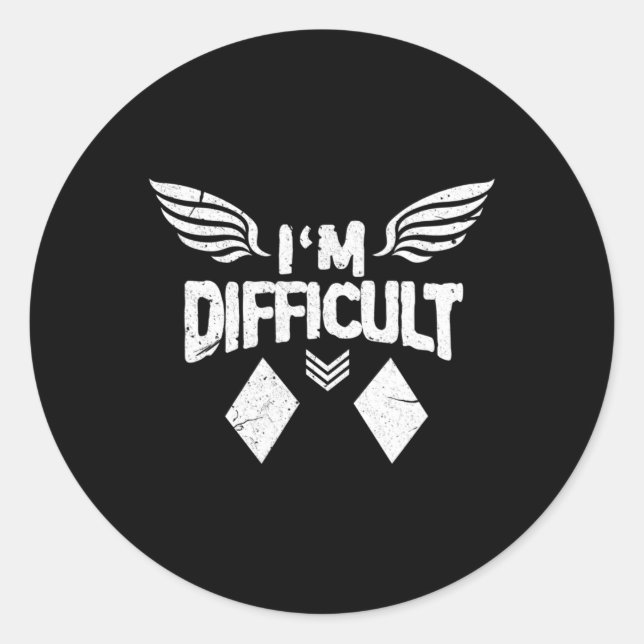 Sticker Rond Je suis difficile Double Diamonds Ski Snowboard Gi (Devant)
