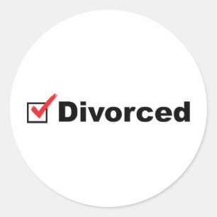Sticker Rond Je suis divorcé et disponible