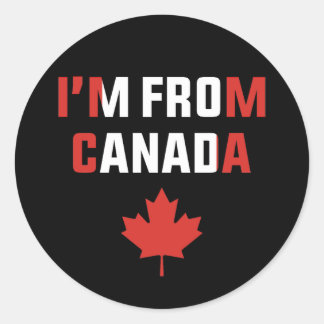 Sticker Rond je suis du canada fier canadien journée du canada