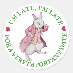 Sticker Rond Je suis en retard, je suis en retard, pour une dat