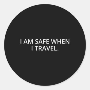 Sticker Rond Je Suis En Sécurité Lorsque Je Voyage