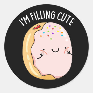 Sticker Rond Je suis en train de remplir mignonne Jelly Donut P