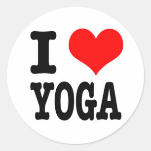 Sticker Rond JE SUIS ÉPRIS DE YOGA (or more naturally) J'ADORE