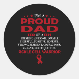 Sticker Rond Je suis Fier Papa De Faucille Guerrier de Cellule