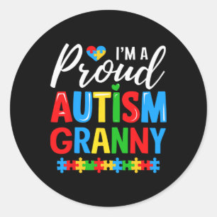 Sticker Rond Je Suis Fière De L'Autisme Granny Sensibilisation