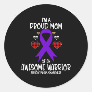 Sticker Rond Je suis fière maman de guerrier fantastique