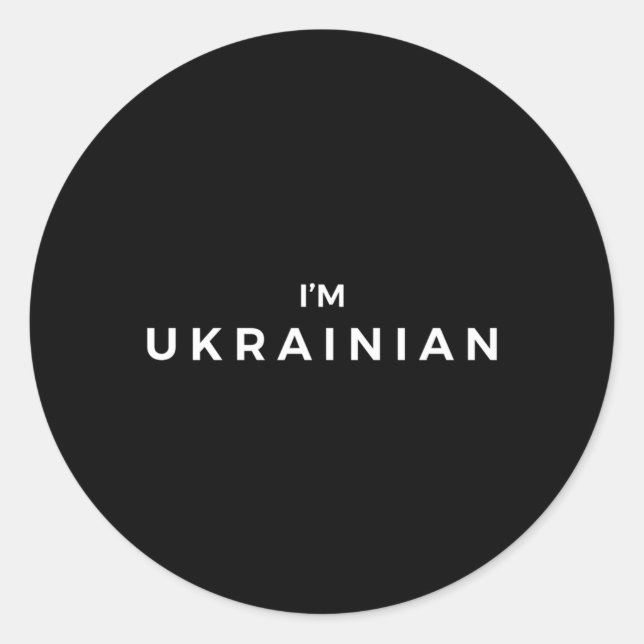 Sticker Rond Je Suis Fière Ukrainienne De Venir D'Ukraine Soute (Devant)