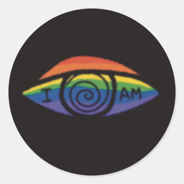 Sticker Rond JE SUIS Fierté Arc-en-ciel (Devant)