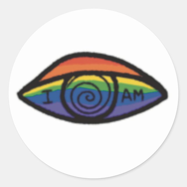 Sticker Rond JE SUIS Fierté Arc-en-ciel  (Devant)