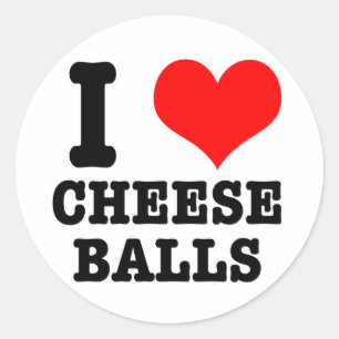 STICKER ROND JE SUIS FOU (J'AIME) DES BOULETTES DE FROMAGE