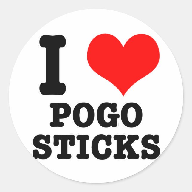 STICKER ROND JE SUIS FOU (J'AIME) DES POGO STICKS (Devant)