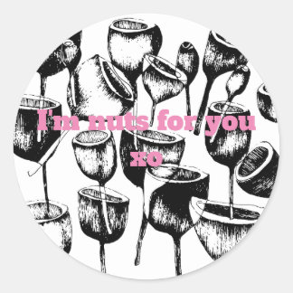 Sticker Rond Je suis fou pour toi xo