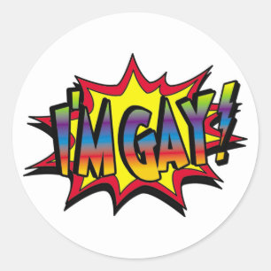 Sticker Rond Je suis Gay Burst