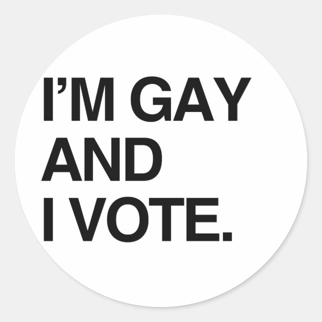 Sticker Rond JE SUIS GAY ET JE VOTE.png (Devant)