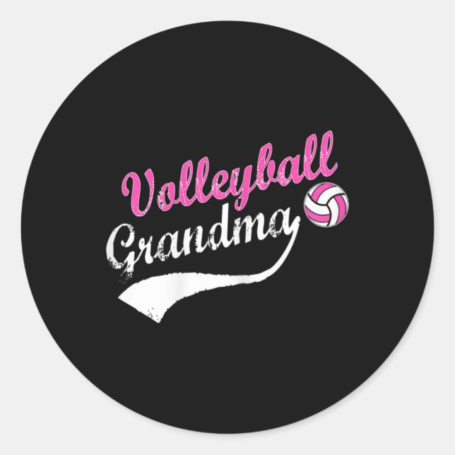 Sticker Rond Je suis grand-mère de volley-ball (Devant)