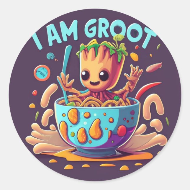 Sticker Rond Je suis Groot (Devant)