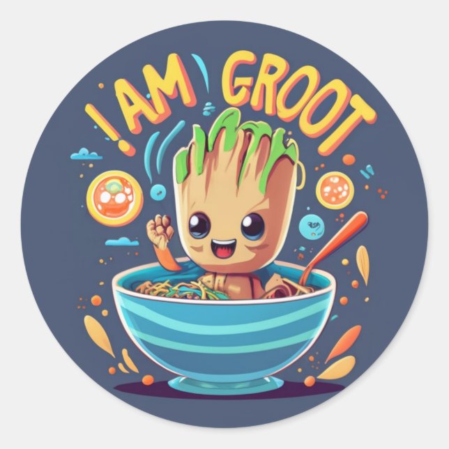 Sticker Rond Je suis Groot (Devant)