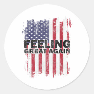 Sticker Rond Je suis heureux que Trump ait gagné l'Amérique vai