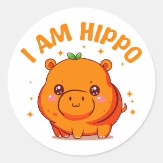 Sticker Rond Je suis Hippo - Drôle Hippo