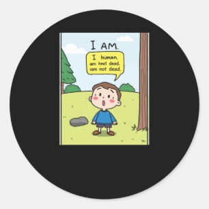 Sticker Rond Je suis humain