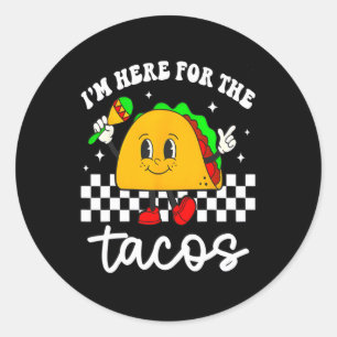 Sticker Rond Je suis ici pour le Tacos Cinco De Mayo Toddler Me