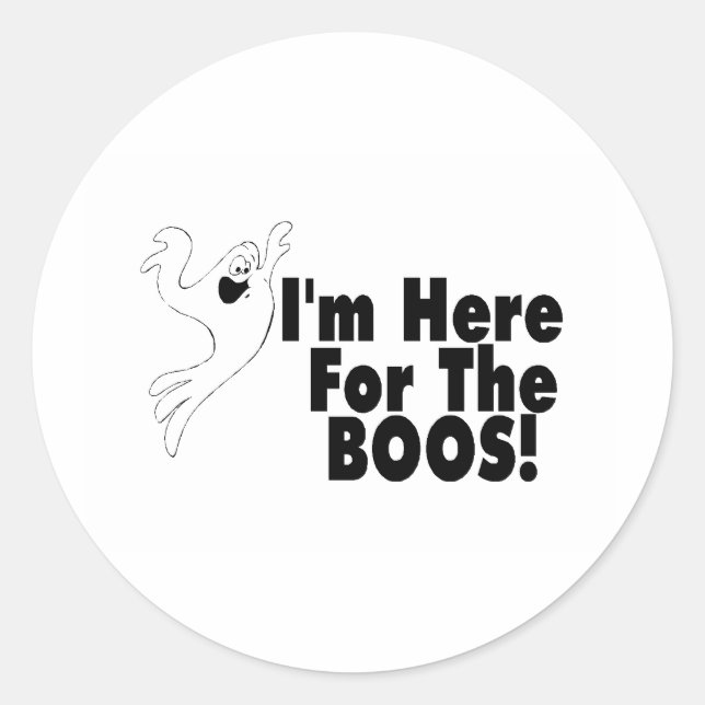 Sticker Rond Je suis ici pour les Boos (Devant)
