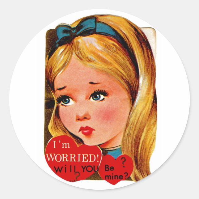 Sticker Rond Je suis inquiet...êtes-vous à moi ? (Devant)