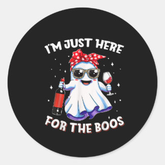 Sticker Rond Je Suis Juste Ici Boos Halloween Drôle Fantôme De