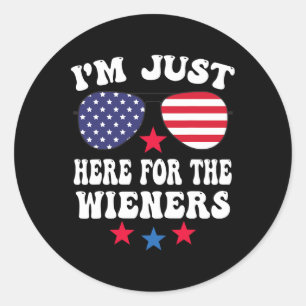 Sticker Rond Je suis juste ici pour les Wieners Sungles America